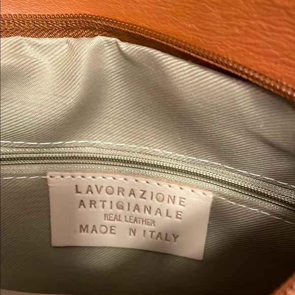 Orange Leather Crossbody Bag - Picture 7 of 7